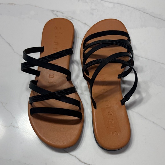 Gianni Bini Shoes - Gianni Bini Black and Tan Strappy Sandals